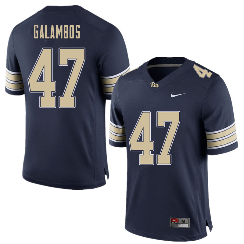 Men #47 Matt Galambos Pittsburgh Panthers College Football Jerseys Sale-Home Blue